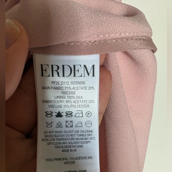 NWT-ERDEM Rose One Shoulder Dress 100 % silk value of 3700$ plus taxes - Picture 8 of 17